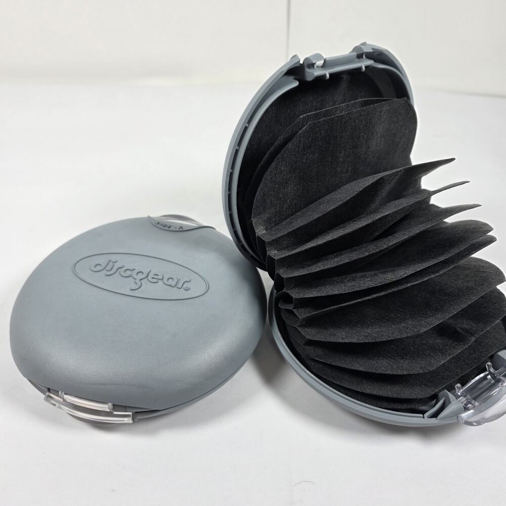 DiscGear 22 Disc CD DVD Holder Hard Shell Gray 2 Side Storage Carry Case Y2K 2pc